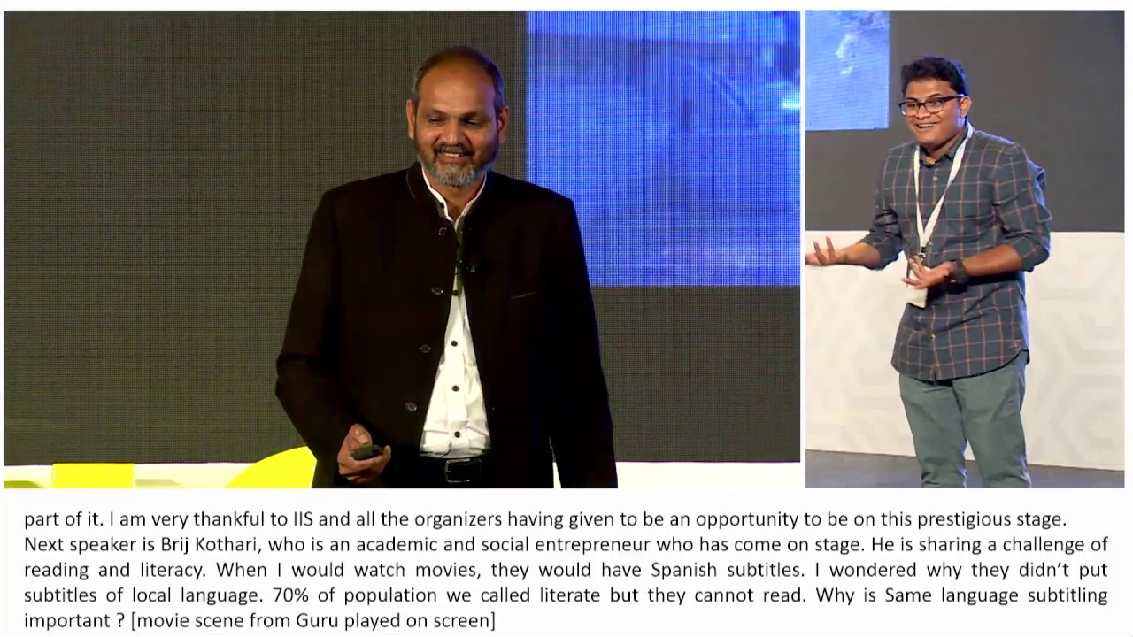 Brij Kothari, Making A Billion People Read Despite Their Disabilities at IIS 2018