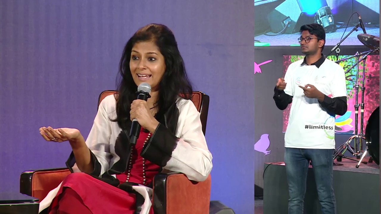 Nandita Das, with V R Ferose at IIS 2019