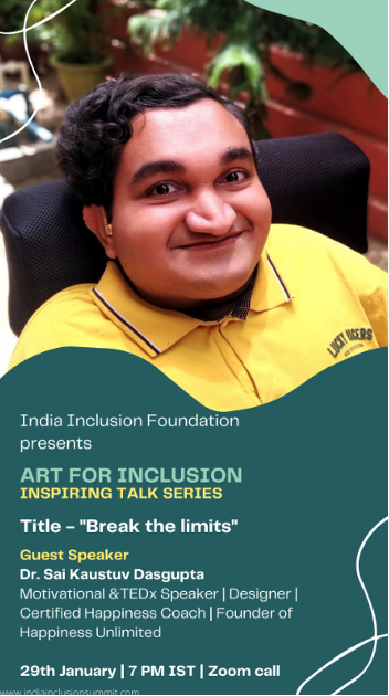 Event poster of Art For Inclusion “Inspiring Talk” series