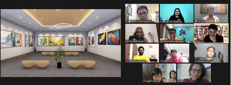 Audience watching the Art For Inclusion 2022 art gallery inaugurated during the event.